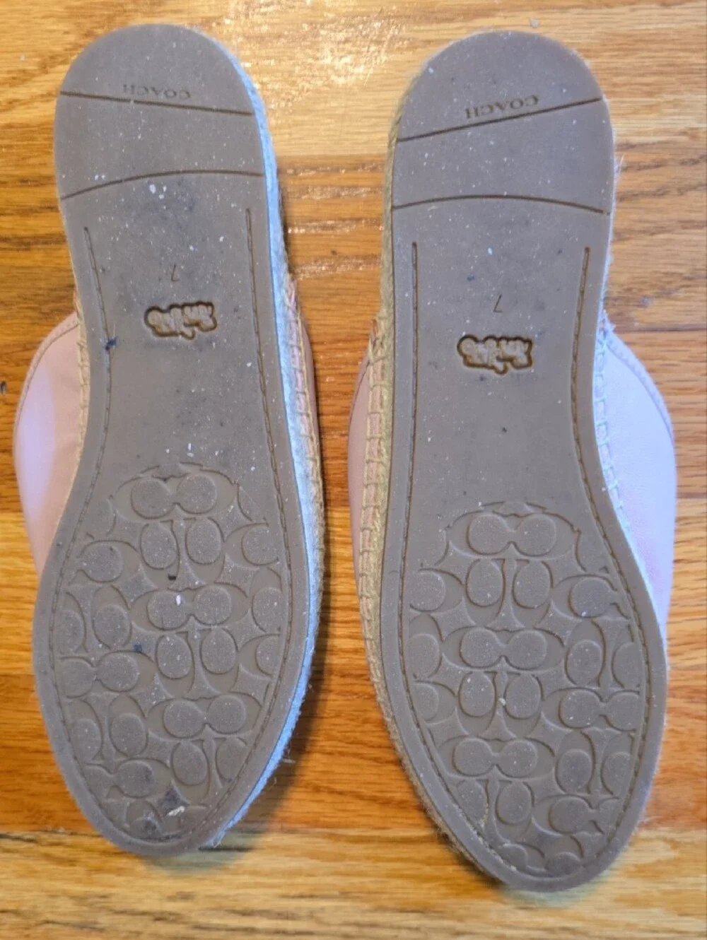 Coach Pink Slip-On Espadrille Slides with Coach Signature Wristlet